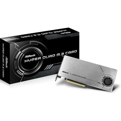 Scheda di interfaccia Hyper Quad M.2 di ASRock - Adattatore PCIe 4.0 x16 Nero Scheda di interfaccia Hyper Quad M.2 di ASRock - Adattatore PCIe 4.0 x16 Nero