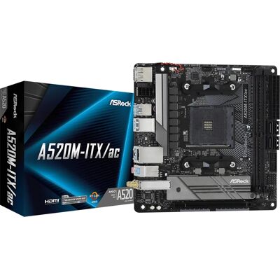 Základní deska Asrock A520M-ITX/ac - Mini-Itx - Socket AM4 - AMD A520 Základní deska Asrock A520M-ITX/ac - Mini-Itx - Socket AM4 - AMD A520