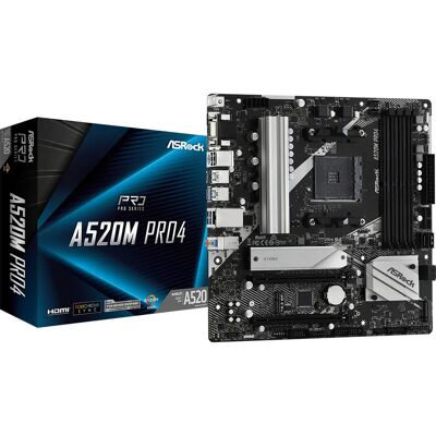 Placa-mãe Asrock A520M Pro4 - AMD Ryzen, Micro ATX, 64GB RAM Placa-mãe Asrock A520M Pro4 - AMD Ryzen, Micro ATX, 64GB RAM