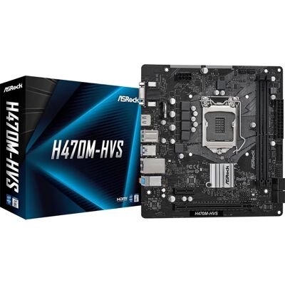 ASRock H470M-HVS - Carte mère Micro ATX - Supporte CPU Intel 10e génération - HDMI & D-Sub - 4 SATA - Publicité ASRock H470M-HVS - Carte mère Micro ATX - Supporte CPU Intel 10e génération - HDMI & D-Sub - 4 SATA - Publicité