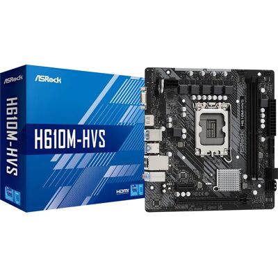 Carte mère ASRock H610M-HVS Micro ATX - Intel LGA1700 - Noir Carte mère ASRock H610M-HVS Micro ATX - Intel LGA1700 - Noir