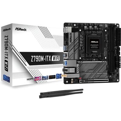 Asrock Z790M-ITX WiFi - Carte Mère Mini ITX - Supporte 13e & 12e Génération Intel - DDR5 - PCIe 5.0 - Noir Asrock Z790M-ITX WiFi - Carte Mère Mini ITX - Supporte 13e & 12e Génération Intel - DDR5 - PCIe 5.0 - Noir