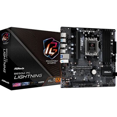 ASRock B650M PG Lightning - Placa-mãe - Micro ATX - AM5 - AMD B650 ASRock B650M PG Lightning - Placa-mãe - Micro ATX - AM5 - AMD B650