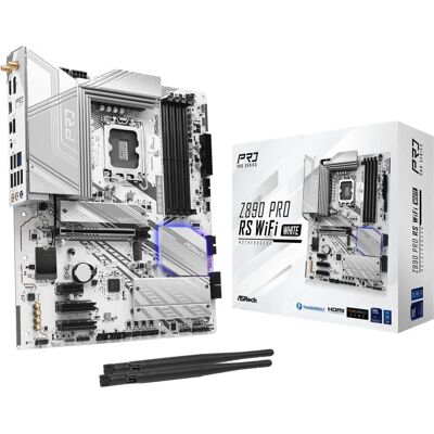 Scheda madre ASRock Z890 Pro RS WiFi Bianca - ATX - Intel LGA 1851 Scheda madre ASRock Z890 Pro RS WiFi Bianca - ATX - Intel LGA 1851