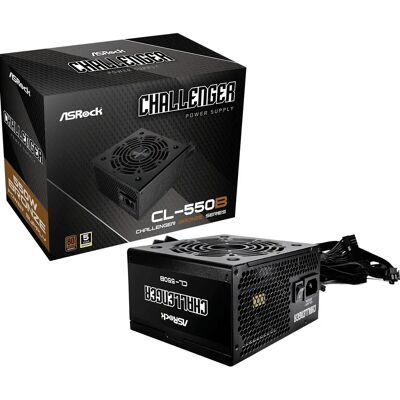 Fonte de alimentação ASRock 550W - 80 PLUS Bronze, Preto Fonte de alimentação ASRock 550W - 80 PLUS Bronze, Preto