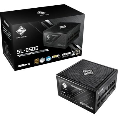 ASRock Steel Legend 850W Power Supply - 80 Plus Gold, Fully Modular ASRock Steel Legend 850W Power Supply - 80 Plus Gold, Fully Modular