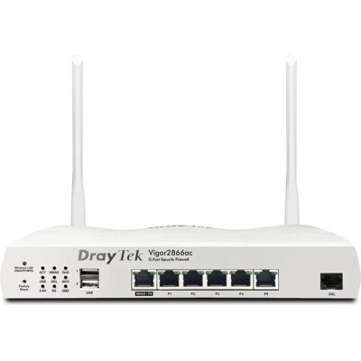 Router inalámbrico DrayTek Vigor 2866Vac Wi-Fi doble banda - Ethernet Gigabit - Blanco Router inalámbrico DrayTek Vigor 2866Vac Wi-Fi doble banda - Ethernet Gigabit - Blanco