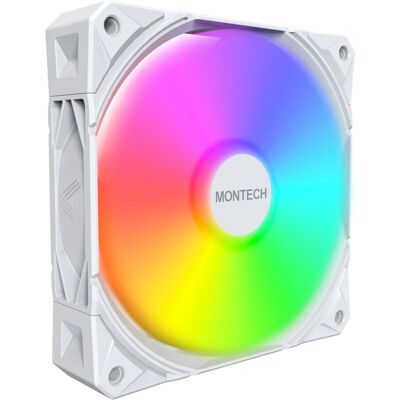 Montech E28 ARGB Computer Gehäuselüfter - Weiß - 3 Stück Montech E28 ARGB Computer Gehäuselüfter - Weiß - 3 Stück