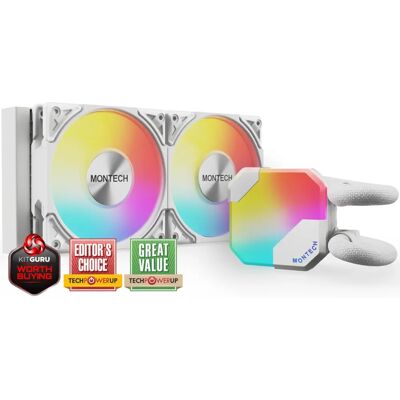 Enfriador de agua CPU Montech HyperFlow ARGB 240mm Blanco Enfriador de agua CPU Montech HyperFlow ARGB 240mm Blanco