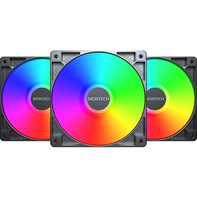 Modulo ventola PC Montech GF120 PWM - Pack da 3 - Nero Modulo ventola PC Montech GF120 PWM - Pack da 3 - Nero