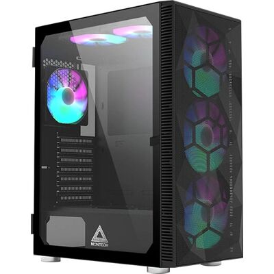 Montech X3 Mesh RGB PC Case - Black, ATX, Tempered Glass Montech X3 Mesh RGB PC Case - Black, ATX, Tempered Glass