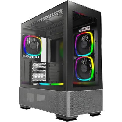 Montech SKY TWO Midi-Tower - Schwarz - Hoher Luftstrom, RGB-Lüfter, Glasansicht Montech SKY TWO Midi-Tower - Schwarz - Hoher Luftstrom, RGB-Lüfter, Glasansicht