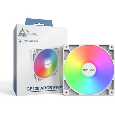 Montech RX120 PWM Computergehäuselüfter - 120cm - Weiß - 3 Stück Montech RX120 PWM Computergehäuselüfter - 120cm - Weiß - 3 Stück