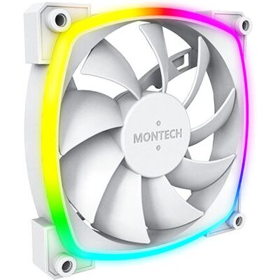 Montech AX120 PWM Fehér PC-hűtőventilátor RGB és PWM vezérléssel Montech AX120 PWM Fehér PC-hűtőventilátor RGB és PWM vezérléssel