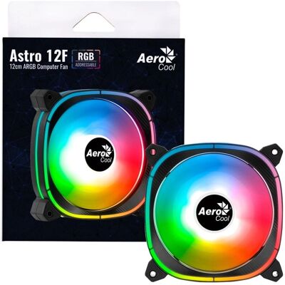Aerocool Astro 12F ARGB Lüfter - 120mm - RGB LED - Schwarz - Kühlventilator Aerocool Astro 12F ARGB Lüfter - 120mm - RGB LED - Schwarz - Kühlventilator