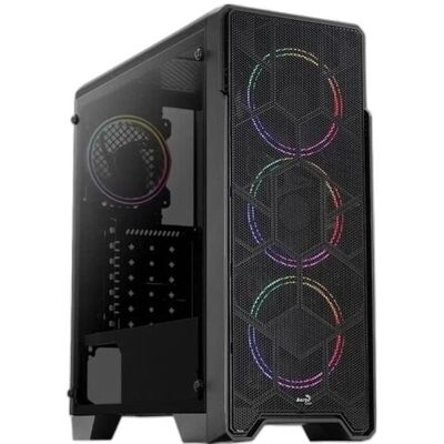 Boîtier Aerocool Ore en Verre Trempé - Tour Moyenne - ATX - Noir Boîtier Aerocool Ore en Verre Trempé - Tour Moyenne - ATX - Noir