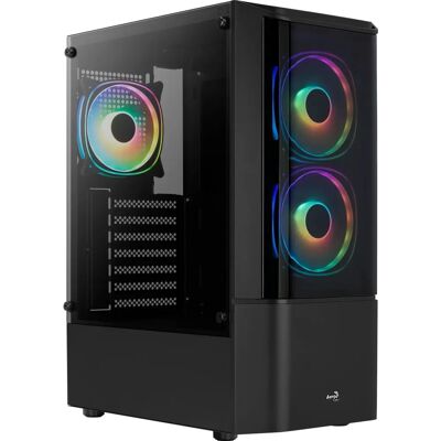 Aerocool Quantum RGB Boîtier - Mid Tower - Noir - Verre trempé Aerocool Quantum RGB Boîtier - Mid Tower - Noir - Verre trempé