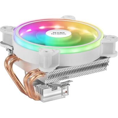 Mars Gaming MCPU220W White ARGB CPU Cooler - Universal Compatibility Mars Gaming MCPU220W White ARGB CPU Cooler - Universal Compatibility
