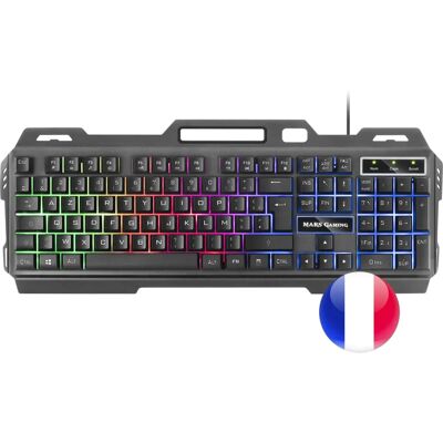 Clavier Gaming MARS MK120FR - Aluminium - Français - Noir et Gris - Publicité Clavier Gaming MARS MK120FR - Aluminium - Français - Noir et Gris - Publicité