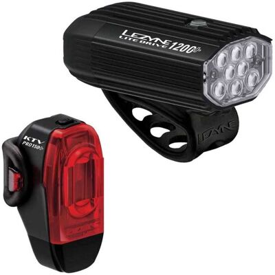 Lezyne Fahrradlicht-Set - Schwarz - Vorder 1200 lm / Hinten 150 lm - IPX7 wasserdicht Lezyne Fahrradlicht-Set - Schwarz - Vorder 1200 lm / Hinten 150 lm - IPX7 wasserdicht