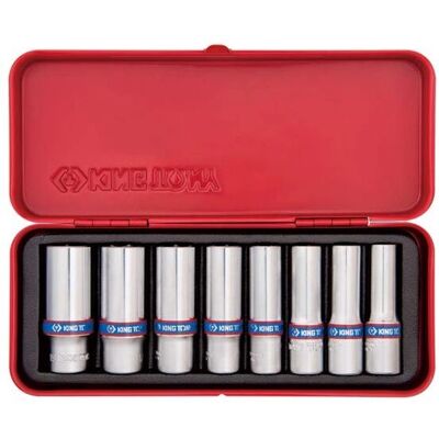 KING TONY Long Socket Set - 8 pcs - 3/8" Drive KING TONY Long Socket Set - 8 pcs - 3/8" Drive