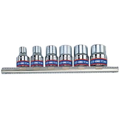 Set di bussole Torx King Tony 3106PR - 6 pezzi su guida Set di bussole Torx King Tony 3106PR - 6 pezzi su guida