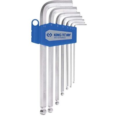 King Tony Innensechskantschlüssel-Set 2,5-10mm - 7 Stück King Tony Innensechskantschlüssel-Set 2,5-10mm - 7 Stück