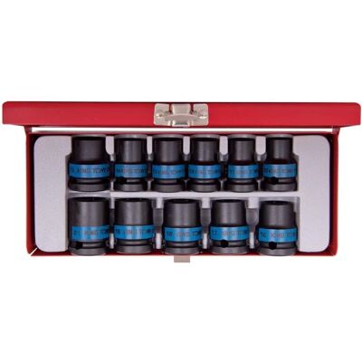 Juego de vasos métricos KING TONY compacto - 11 piezas - 1/2" Juego de vasos métricos KING TONY compacto - 11 piezas - 1/2"