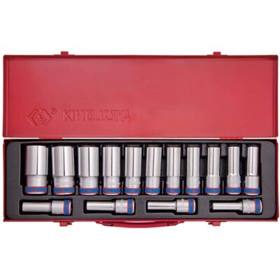 KING TONY Set 15 Long Metric Sockets - 1/2" Drive KING TONY Set 15 Long Metric Sockets - 1/2" Drive