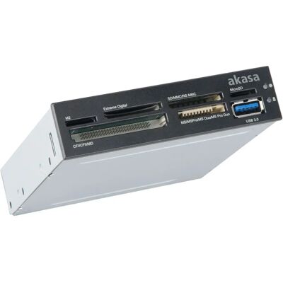 Akasa USB 3.0 SuperSpeed Kaartlezer - 6 slots, Zwart/Wit Akasa USB 3.0 SuperSpeed Kaartlezer - 6 slots, Zwart/Wit