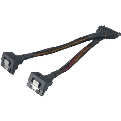 Akasa AK-CBPW15-15BK Stromkabel - SATA 15-Pin, 2x SATA 15-Pin, 15cm Akasa AK-CBPW15-15BK Stromkabel - SATA 15-Pin, 2x SATA 15-Pin, 15cm