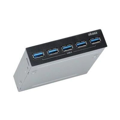Akasa InterConnect Pro 5S USB Hub - Zwart, 3,5 inch Akasa InterConnect Pro 5S USB Hub - Zwart, 3,5 inch
