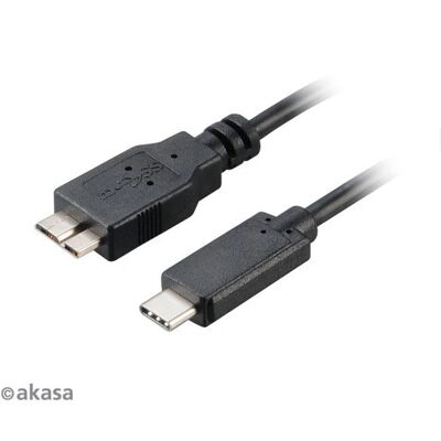 Câble USB C/Micro-B Akasa 1m - USB 3.2 Gen 2 - Noir Câble USB C/Micro-B Akasa 1m - USB 3.2 Gen 2 - Noir