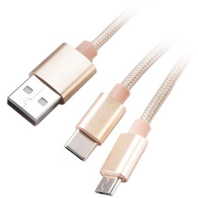 Câble USB Akasa AK-CBUB42-12GL - 1,2m USB 2.0 - Or Câble USB Akasa AK-CBUB42-12GL - 1,2m USB 2.0 - Or