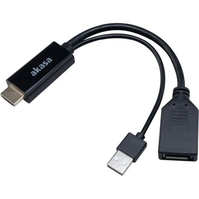 Akasa HDMI to DisplayPort Adapter Cable - Black - Video Akasa HDMI to DisplayPort Adapter Cable - Black - Video