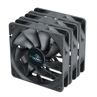 Akasa Viper Computergehäuse-Lüfter - 12cm Schwarz - Dreierpack - PC Kühlung Akasa Viper Computergehäuse-Lüfter - 12cm Schwarz - Dreierpack - PC Kühlung