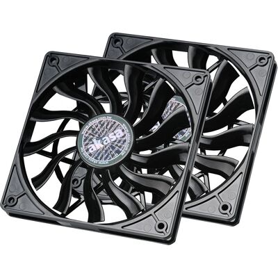 Système de refroidissement pour ordinateur Akasa AK-FN078-KT02 - Ventilateur de 120 cm, Noir, Pack de 2 Système de refroidissement pour ordinateur Akasa AK-FN078-KT02 - Ventilateur de 120 cm, Noir, Pack de 2