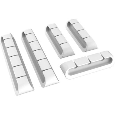 Support Câbles Blanc AKASA - Gestion des câbles pour bureau, mur, voiture - Silicone de haute qualité - Publicité Support Câbles Blanc AKASA - Gestion des câbles pour bureau, mur, voiture - Silicone de haute qualité - Publicité