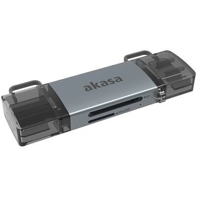 Akasa AK-CR-12 USB Kartenleser - Aluminium Silber Akasa AK-CR-12 USB Kartenleser - Aluminium Silber