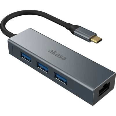 Akasa AK-CBCA20-18BK USB Hub & Dockingstation - 4 Ports, Grau Akasa AK-CBCA20-18BK USB Hub & Dockingstation - 4 Ports, Grau