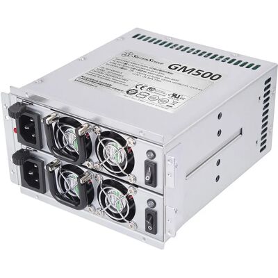 Silverstone GM500-S - Áramforrás, 500 W, Redundáns Silverstone GM500-S - Áramforrás, 500 W, Redundáns