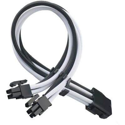 Silverstone PP07E - Voedingsuitbreidingskabel - 8-polige EPS12V - 30cm - Zwart, Wit Silverstone PP07E - Voedingsuitbreidingskabel - 8-polige EPS12V - 30cm - Zwart, Wit