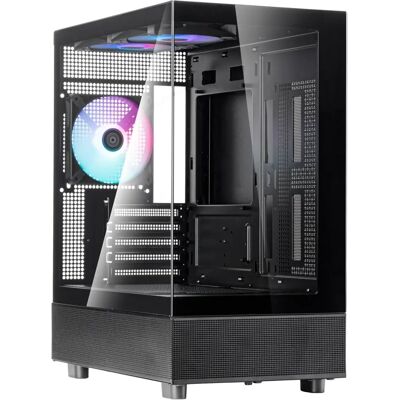 Lucid Micro-ATX Tower-Gehäuse - 270° Ansicht, Gehärtetes Glas, Unterstützt 280mm Radiator Lucid Micro-ATX Tower-Gehäuse - 270° Ansicht, Gehärtetes Glas, Unterstützt 280mm Radiator
