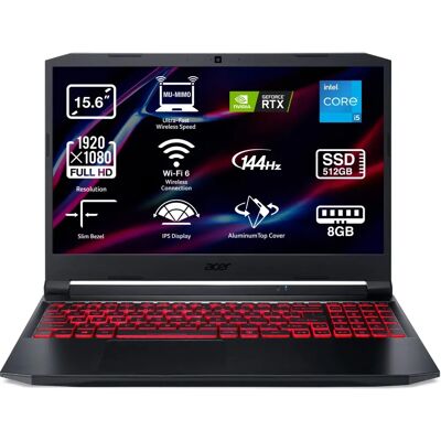 Acer Nitro 5 AN515-57 - Gaming Laptop 15,6" FHD IPS 144Hz (Intel Core i5-11400H, 8GB RAM, 512GB SSD, NVIDIA RTX 3050, Geen OS) Acer Nitro 5 AN515-57 - Gaming Laptop 15,6" FHD IPS 144Hz (Intel Core i5-11400H, 8GB RAM, 512GB SSD, NVIDIA RTX 3050, Geen OS)