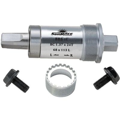 SunRace BBS18 Eje de pedal cuadrado - BSA 68mm Plata 127mm SunRace BBS18 Eje de pedal cuadrado - BSA 68mm Plata 127mm