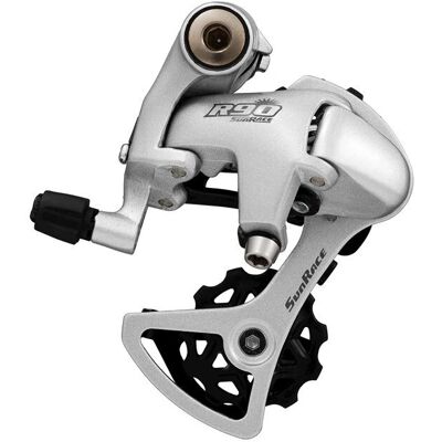 Deragliatore Sunrace RDR90 a 9 velocità, gabbia corta, argento - Componente bici strada Deragliatore Sunrace RDR90 a 9 velocità, gabbia corta, argento - Componente bici strada