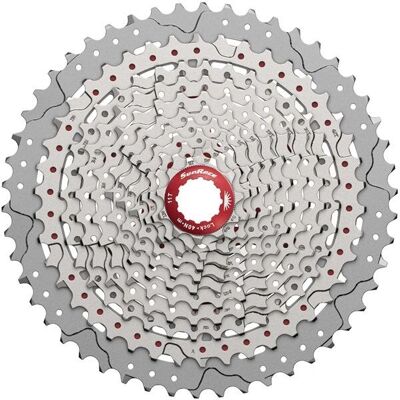 SunRace MX8 11-biegowa kaseta do roweru górskiego - Shimano - SRAM - Srebrna - 11-46t SunRace MX8 11-biegowa kaseta do roweru górskiego - Shimano - SRAM - Srebrna - 11-46t