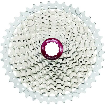 SunRace CSMX3 10-Speed MTB Kassette - 11-42 Tanden - Zilver/Red SunRace CSMX3 10-Speed MTB Kassette - 11-42 Tanden - Zilver/Red