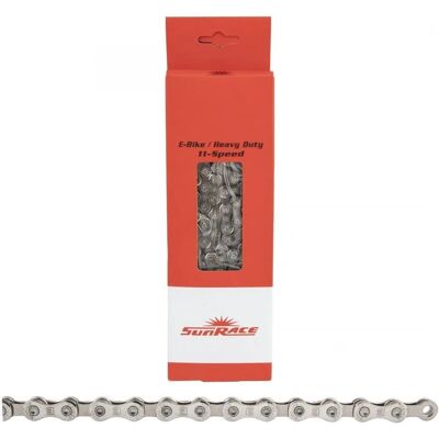 Catena per bici SunRace CN11E 11 velocità - Argento - 138 maglie Catena per bici SunRace CN11E 11 velocità - Argento - 138 maglie