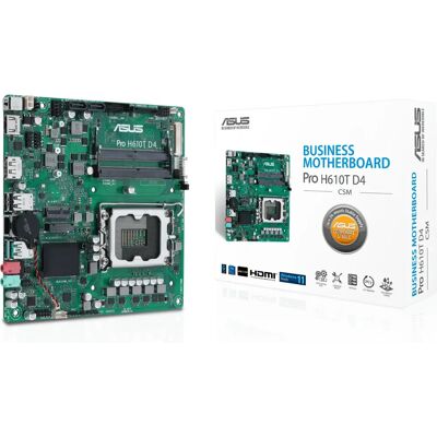 ASUS Pro H610T D4-CSM - Hauptplatine - Dünn Mini Itx - Lga1700 Sockel - H610 Chipsatz - Usb 3.2 Gen 1, Usb 3.2 Gen 2 - Gig ASUS Pro H610T D4-CSM - Hauptplatine - Dünn Mini Itx - Lga1700 Sockel - H610 Chipsatz - Usb 3.2 Gen 1, Usb 3.2 Gen 2 - Gig